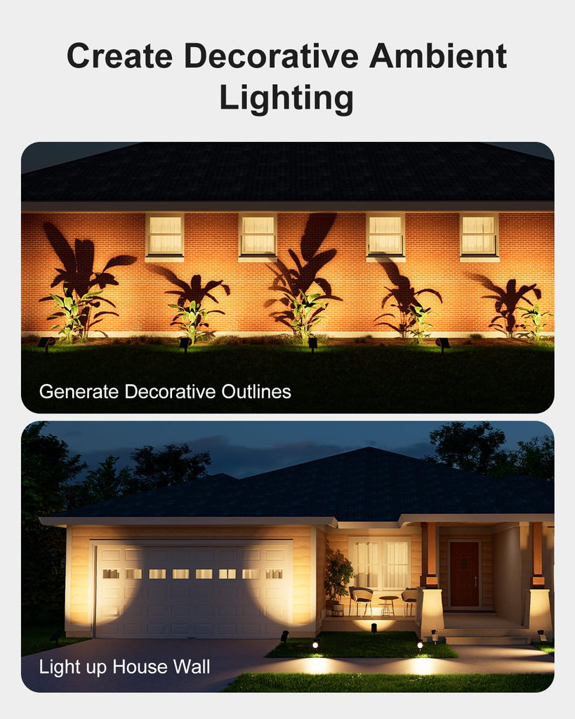 6 Pack Solar Spot Lights Outdoor Warm White LED Waterproof Landscape