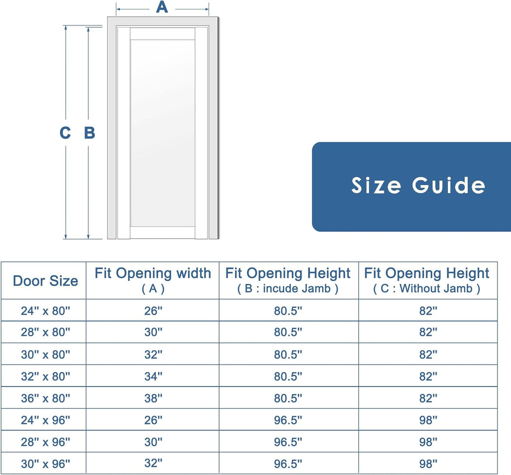 30 x 80 Interior Door Slab, Glass Door, Closet Door with Frosted Glass, Pantry Doors Solid Core 1 Panel Prebuilt Panel, Paintable, Privacy Protected