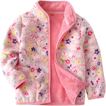Girls Boys Fleece Jacket Kids Sherpa Lined Jackets Fall Winter Warm Coats Clothes for Baby