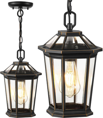 Outdoor Pendant Light Fixtures for Porch, Exterior Ceiling Hanging Lanterns