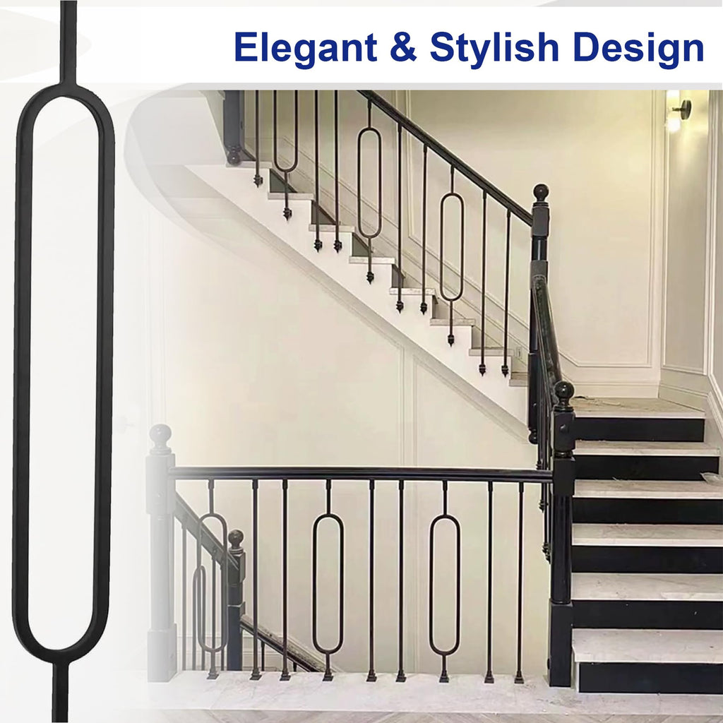 8-Pack Oval Balusters for Staircase 44''x1/2'' Square Balusters