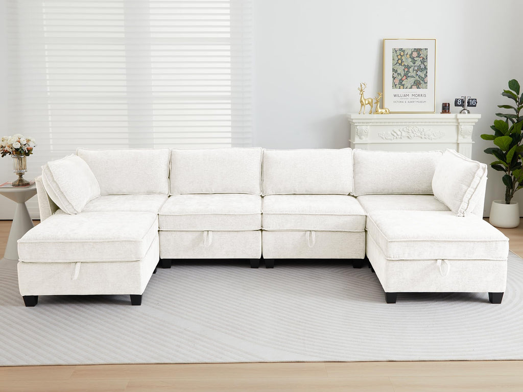 Oversize Corner Modular Sectional Sofa Set, Convertible L Shaped Couch with Storage, 8 Seater Sofa Modular with