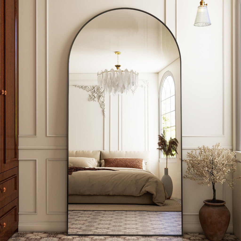 71"x30" Arched Full Length Mirror, Black