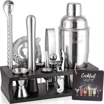 Bartender Kit Cocktail Shaker Set with Stand 17-Piece Bar Tool Bar Set for Drink Mixing Home Bartending Kit Bar Cart