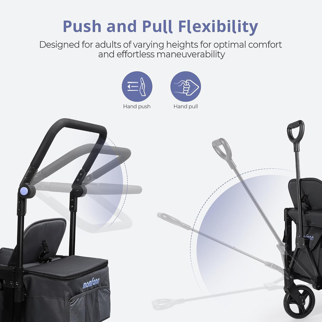 Kid Wagon Stroller, Foldable Baby Wagon with Removable Canopy
