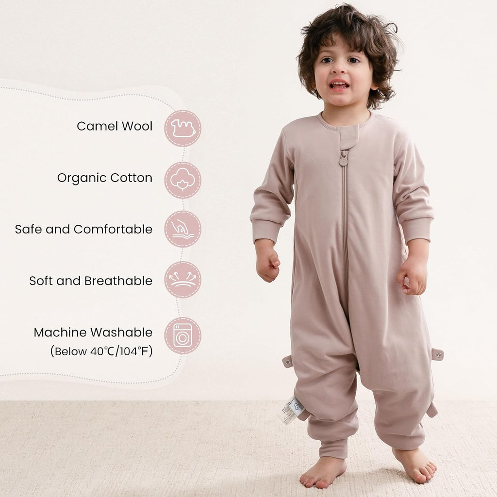 Organic Cotton Sleep Sack with Feet,1.0 TOG Sleep Bag,3