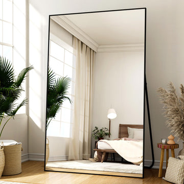 Full Length Mirror with Stand 46"x76" Full Body Mirror Floor Mirror Standing Hanging or Leaning Wall, Wall Mirror