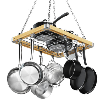 Hanging Pot Racks, Ceiling Wood Pot Rack