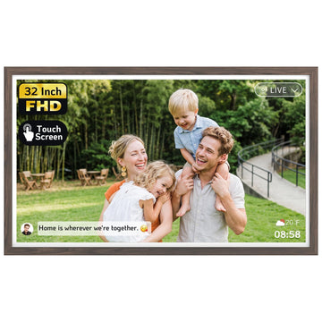 32" Digital Picture Frame, Touchscreen, Dual-Band Wi‐Fi, 64GB