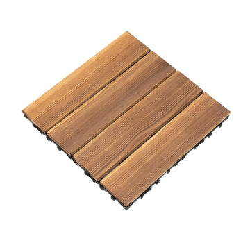36 PCS Decking, 12"x12" Hardwood Deck Tiles DIY Easy Install Waterproof, Non-Slip, All-Weather Decking