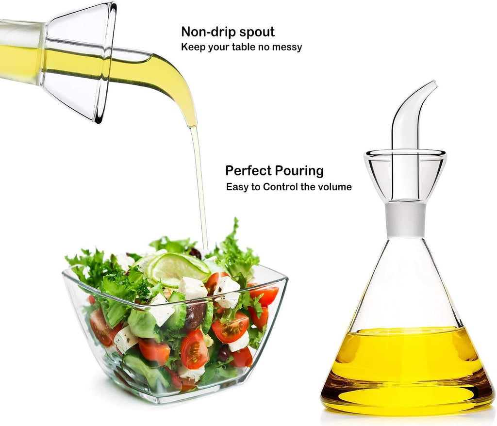 4 oz / 125 ml Glass All-Purpose Cruet, Glass Oil Decanter and Cruet (Cone-4 oz, Smooth surface)