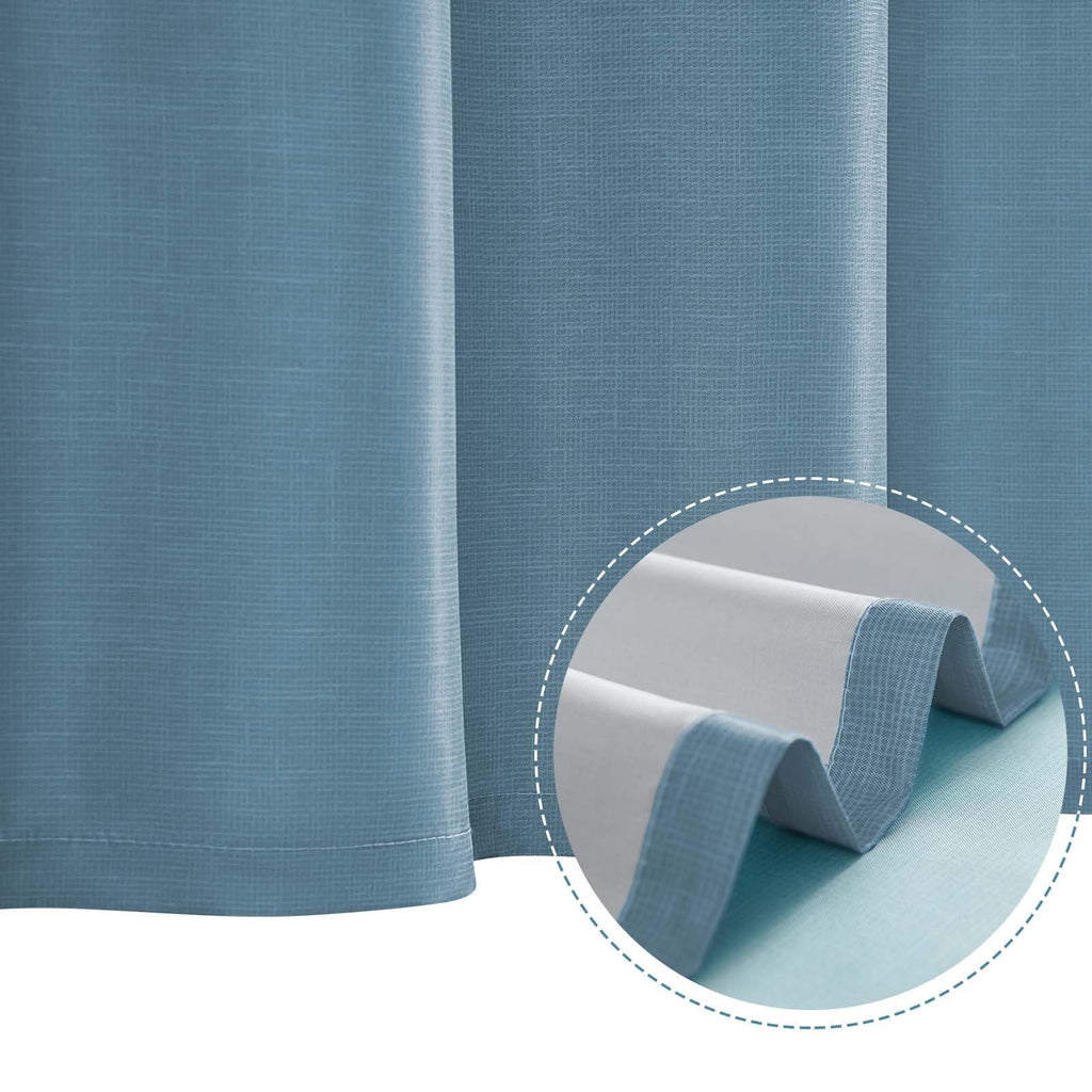 Extra Long Blue Shower Curtain 70x84 inch 12 Hooks