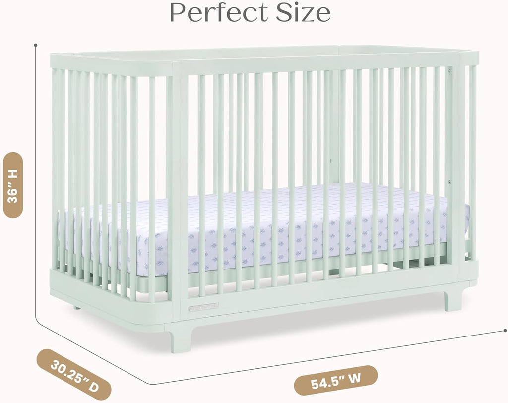 Nest Crib and Dresser Nursery Furniture - 4-in-1 Convertible Crib | Forever 6 Drawer Dresser with Changing Top |