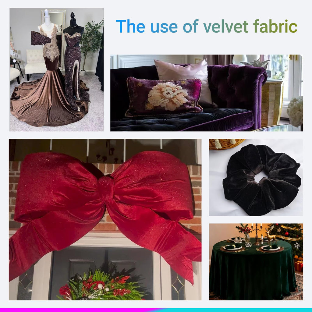 Stretch Velvet Fabric by The Yard | 63" Wide | Soft & Luxury | Crushed Velvet Fabric | 93% Polyester 7% Spandex