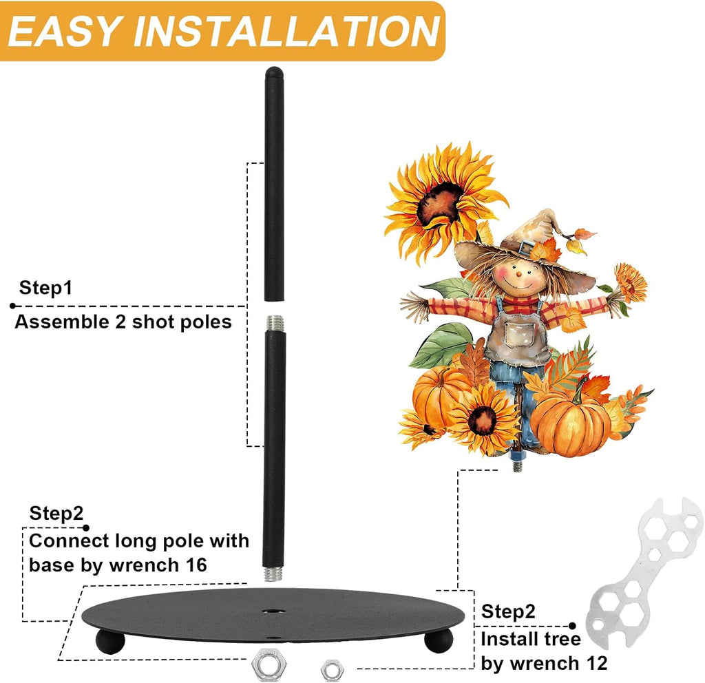 Fall Paper Towel Holder Rustic Scarecrow Kitchen Decor Accessories Large Metal Towel Holder Stand for Autumn