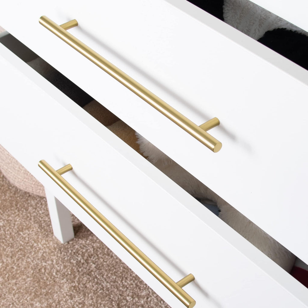 Solid Brass Long Cabinet Pulls,Gold Drawer Pulls,11-1/4