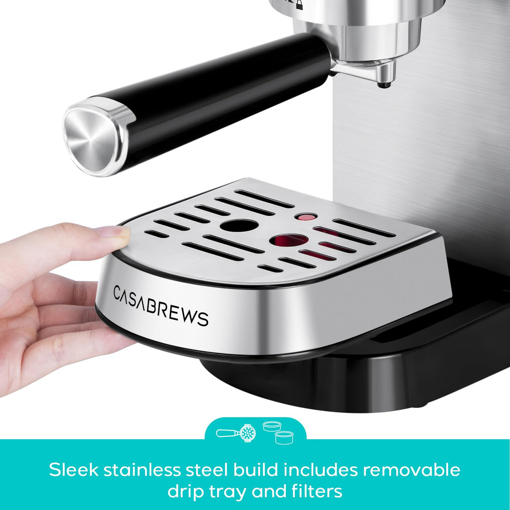 Stainless Steel Espresso Machine with Steam Wand
