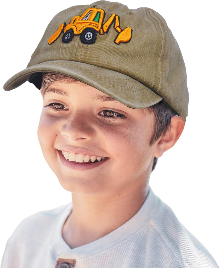 Excavator Toddler Baseball Hat, Embroidery Adjustable Kids Baseball Boys Cap Big Brother Present