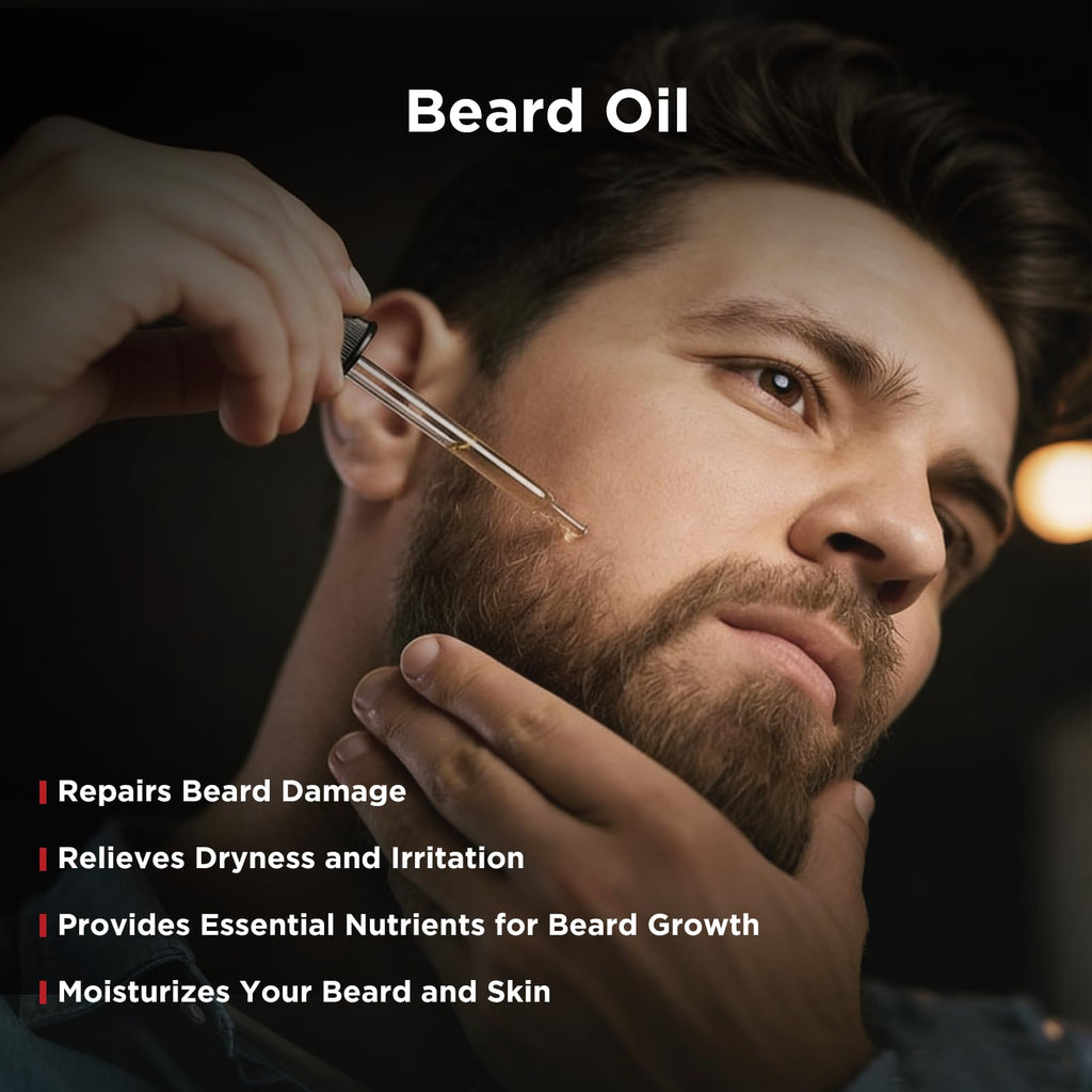 Men's Grooming Gift Set, 5-Pcs Shaving Kit with Face Scrub, Shaving Cream, After Shave Balm, Shaving Brush, Beard Oil