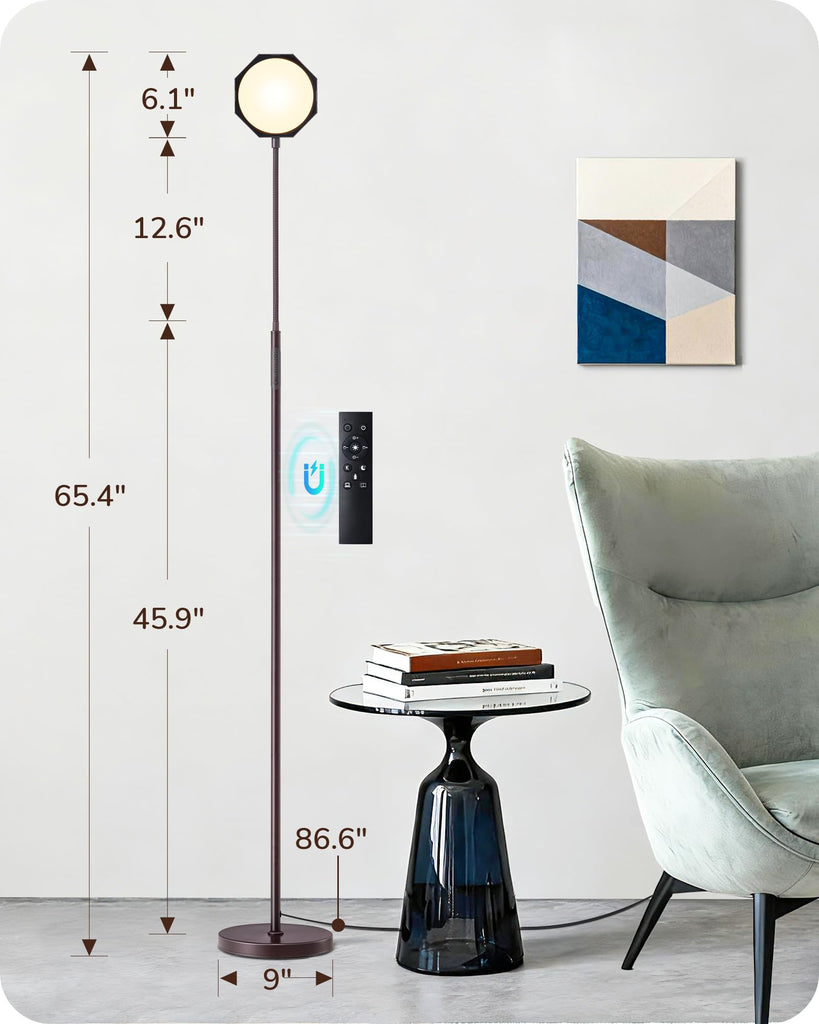 Modern LED Floor Lamp Floor Lamps Brown