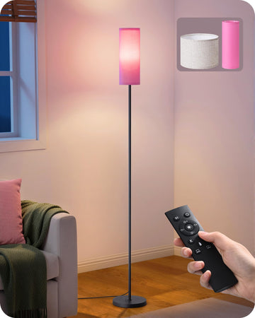 2 Lampshades Modern Floor Lamps Pink