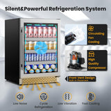 24 Inch Beverage Refrigerator,190 Cans Freestanding/Under Counter Beverage Fridg