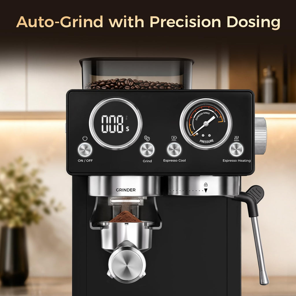 Nero 20Bar Espresso Machine with Conical Burr Grinder for Cappuccino