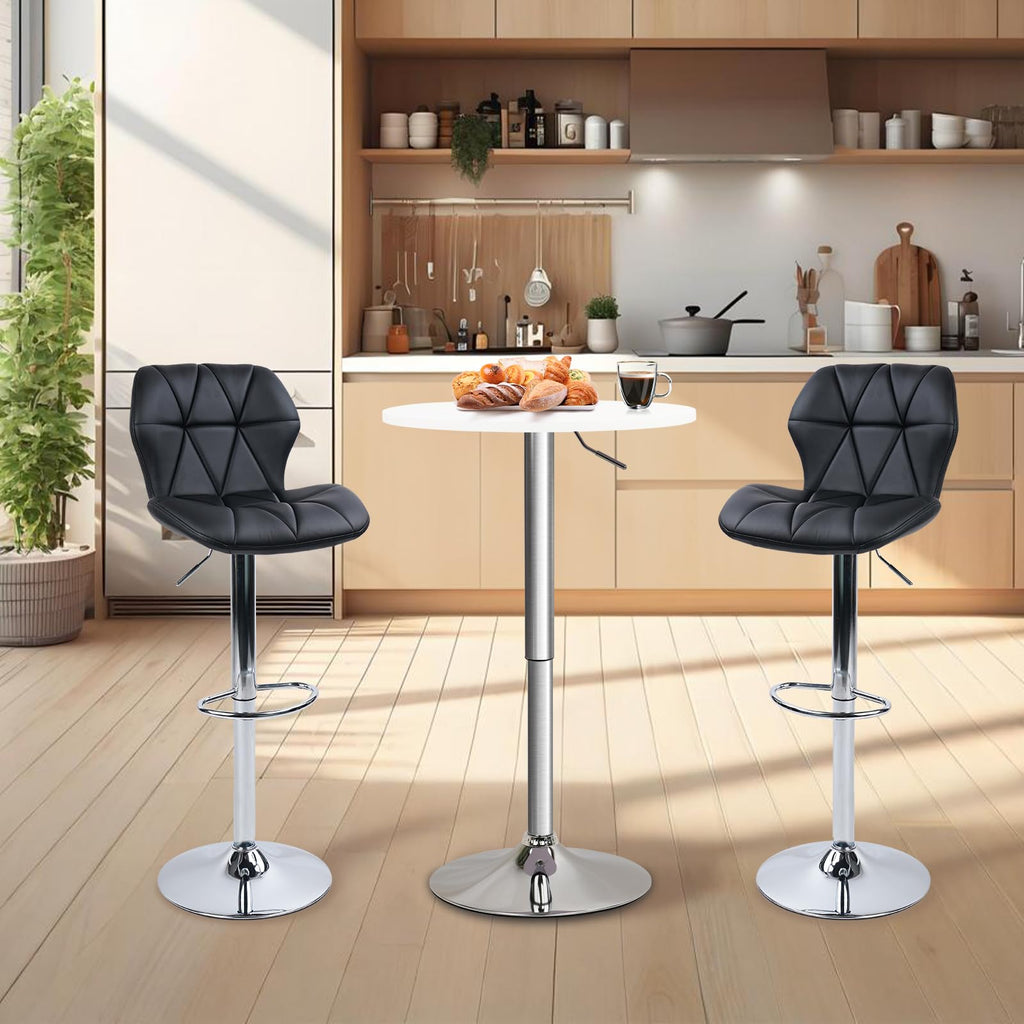 Round Bar Table 10 Pack, Height Adjustable 26"-36" Bistro Pub Table with Metal Base, 360° Swivel High Top Cocktail