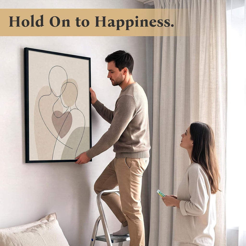 24x36 Poster Frame Black Display 24 x 36 Inch Photo Picture Frame for Wall, Metal 24 by 36 Frame for Wedding