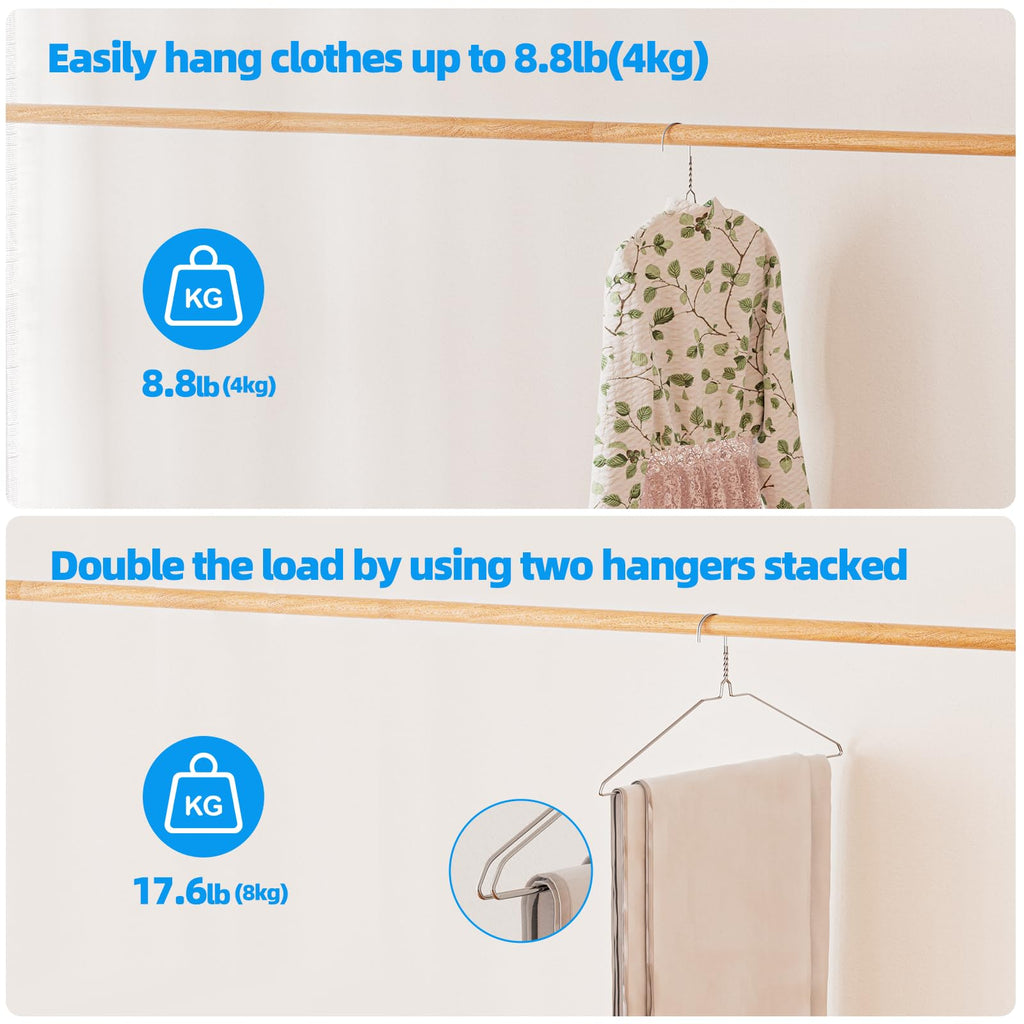 Metal Wire Hangers 50 Pack, Thin Space Saving for Clothes