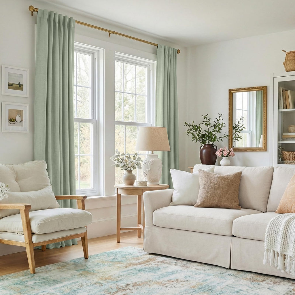 Sage Green Blackout Curtains Living Room 72 Inch Long
