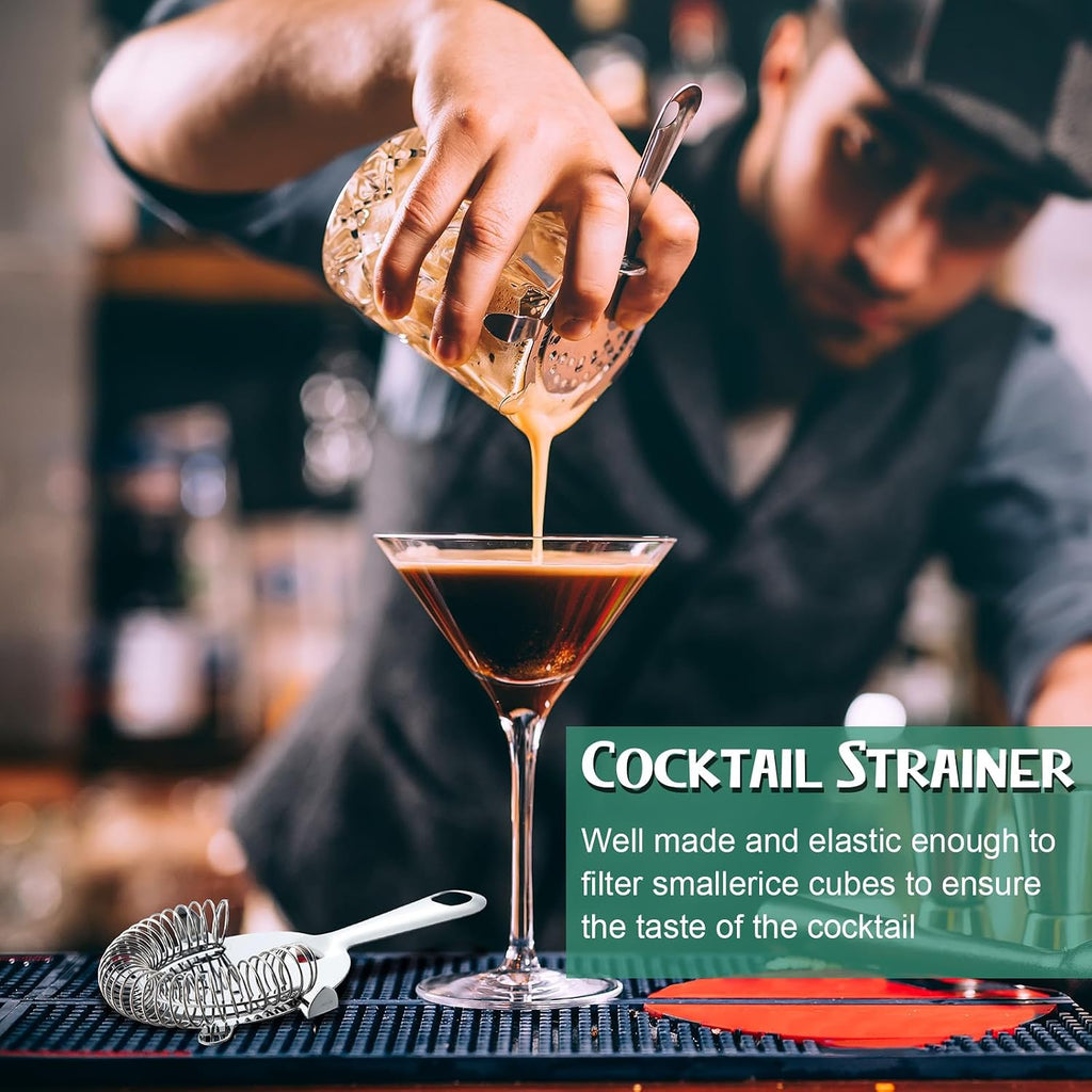 Cocktail Strainer 4 Prong Stainless Steel Bar Bartender Strainer 6 Inches Silver Bar Drink Tool - Set of 27