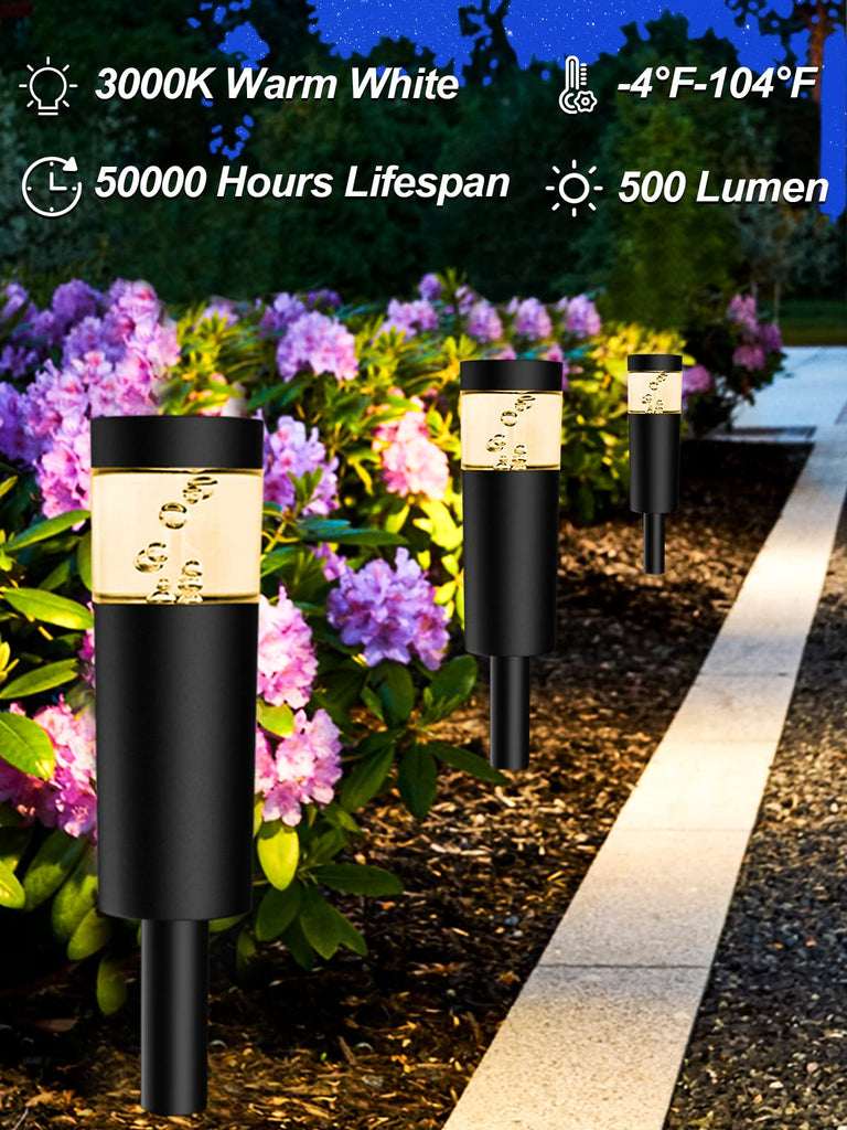 5W Low Voltage Landscape Pathway Lights with Connectors 12V Outdoor Landscape Lighting LED Bollard Path Lights Wired