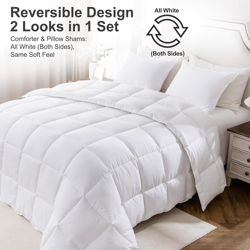 Comforter Set - Reversible Dual Color - Goose Down Alternative