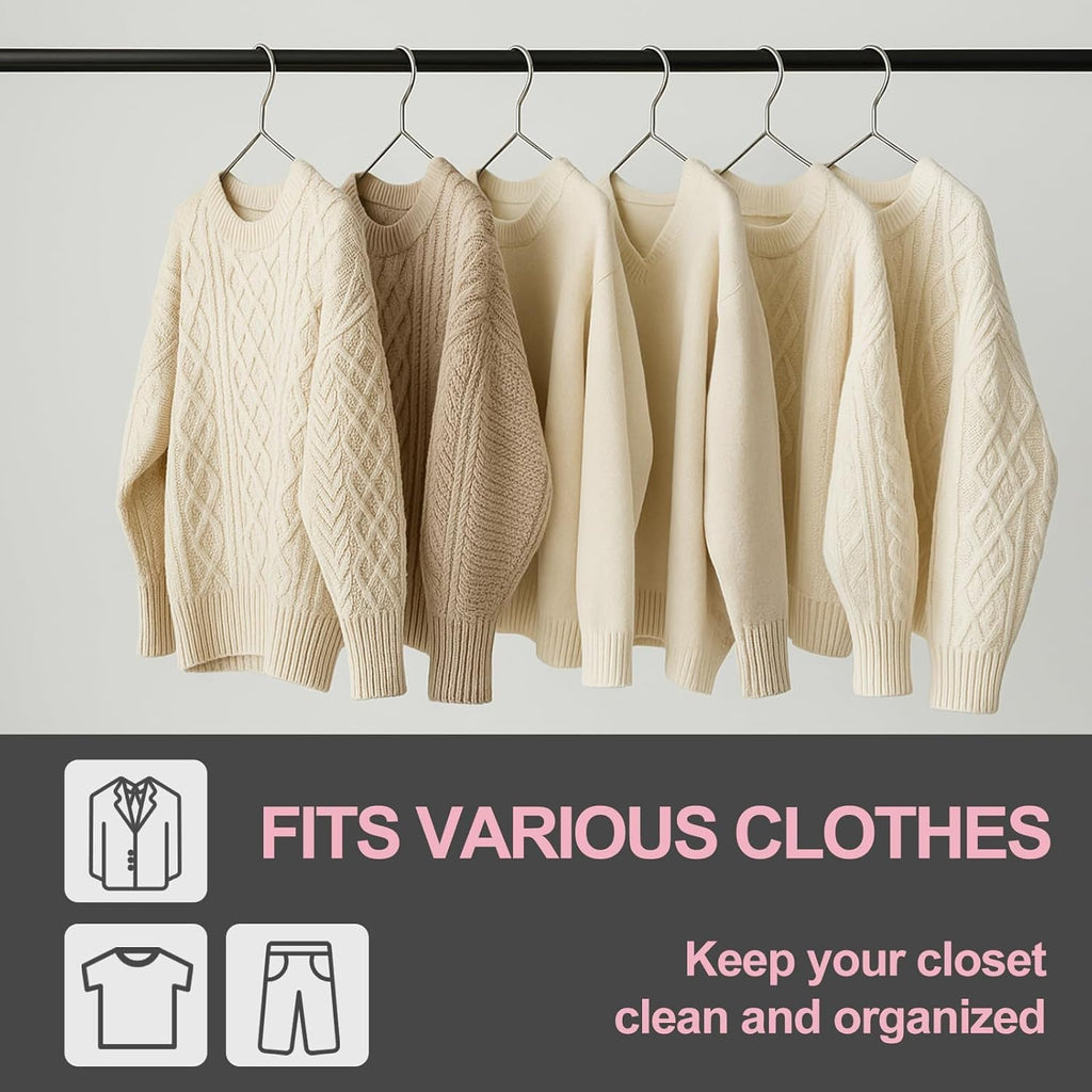 18" Stainless Steel Metal Hangers, 80 Pack Heavy Duty for Clothes