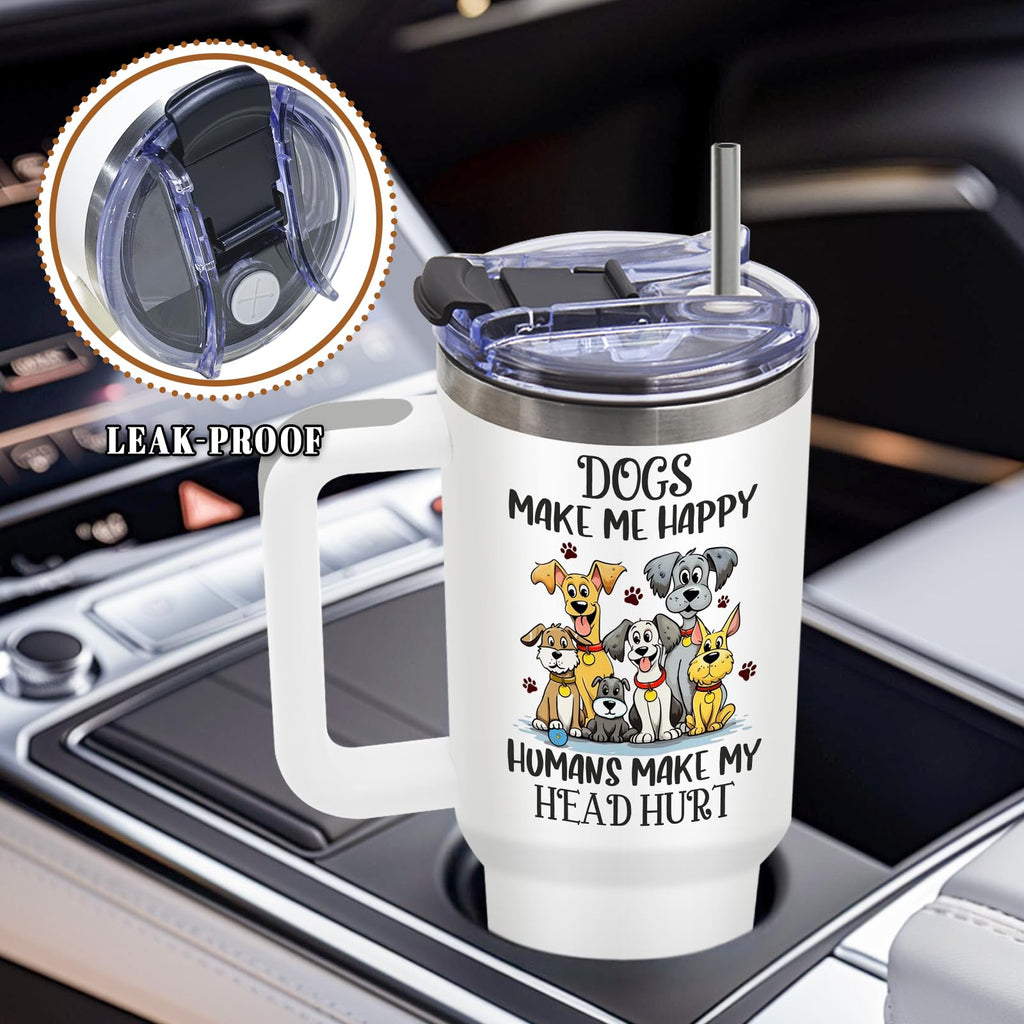 Dog Tumbler 40oz, Insulated Funny Dog Lover Gifts for Women