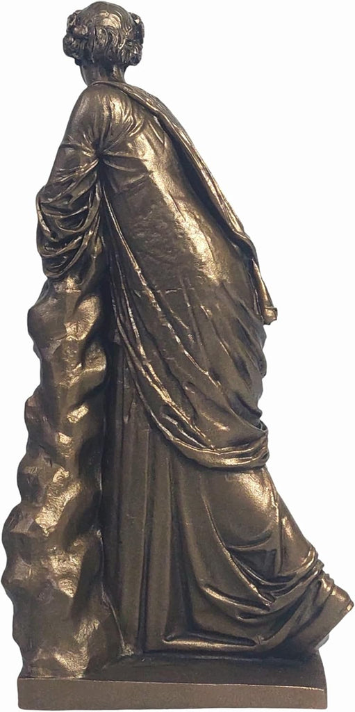 Polyhymnia Muse of Sacred Poetry Alabaster Statue Classical Greek Bronze Finish Sculpture