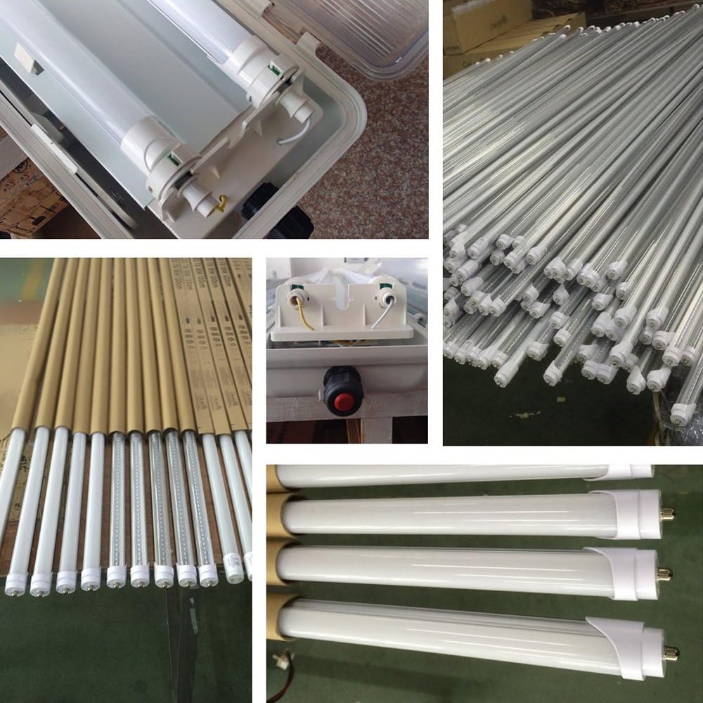 Led Tube Frosted 5000K Single Pin FA8 Base 8ft T8 LED Tube Light for Garage Daylight White 45W Replacement 100 Watt