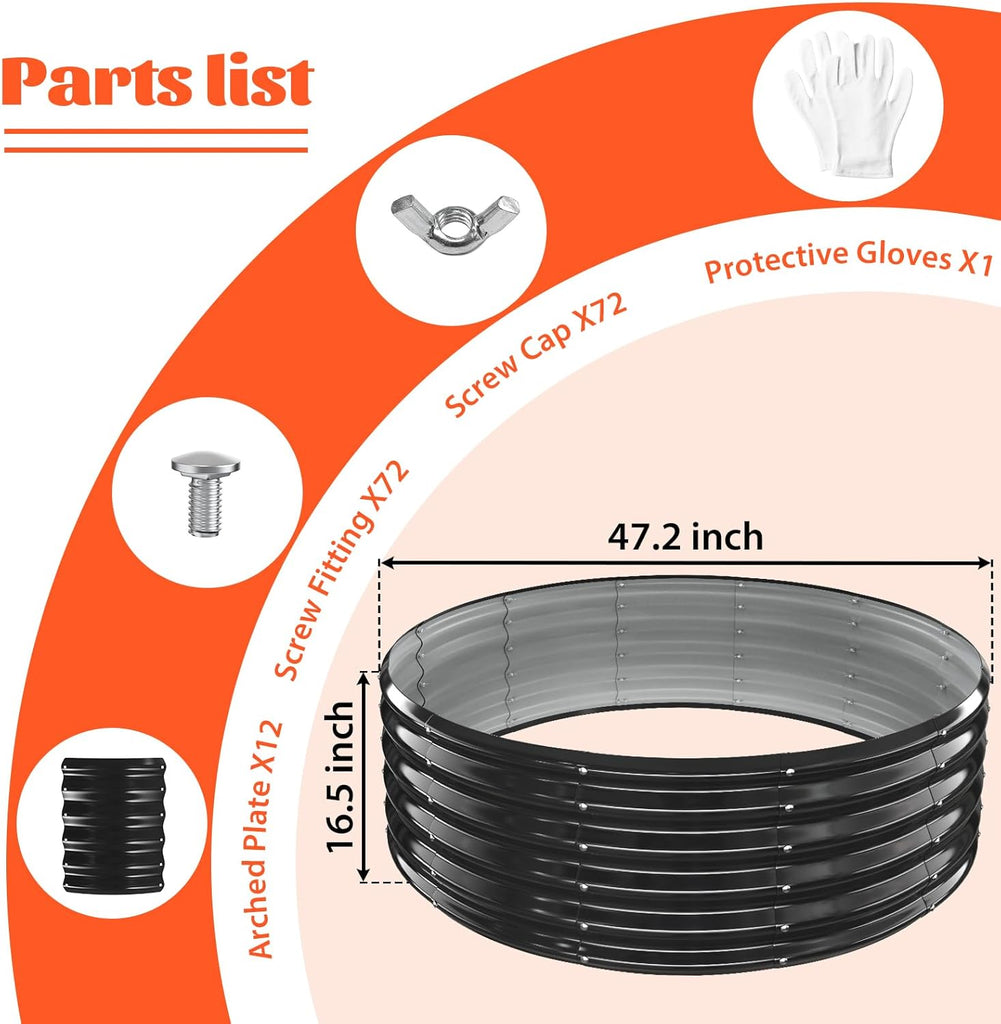 48 Inch Round Galvanized Fire Pit Ring/Fire Ring - Foldable and