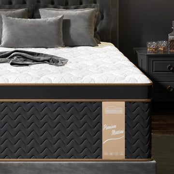 Firm King Mattress 14 Inch, Cooling Hybrid Bed in a Box, CertiPUR-US | Zones Individual Pocket Spring, Extra