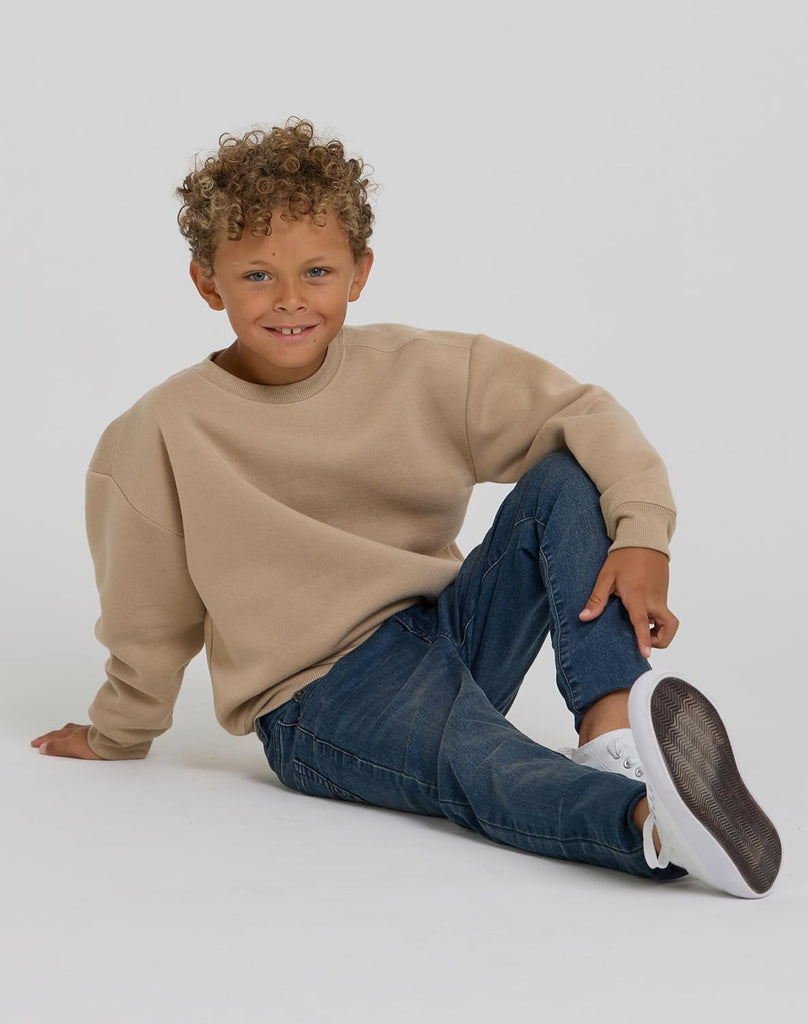 3 Pack Boys Sweatshirts Long Sleeve Boy Crewneck Relaxed Soft Essentials Teen Pullover Sweaters For Youth Kids