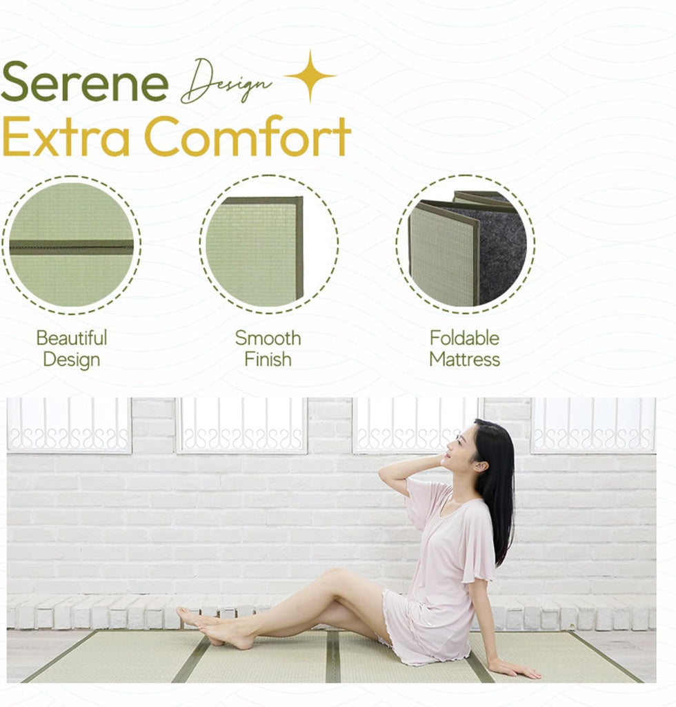 Japanese Traditional Tatami Mat, Igusa (Rush Grass) Floor Mattress, Futon, 55"x78" (, Natural)