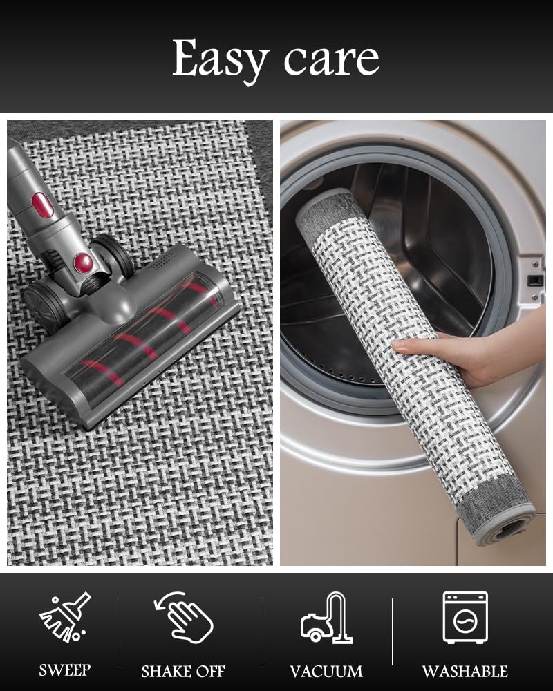 Extra Large Kitchen Runner Rugs and Mats 2PCS, 2.5'x6'+20"x32", Grey