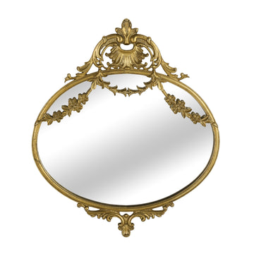10" x 12" Rustic Decorative Metal Oval Wall Mounted Small Victorian Decor Decoration, Gold