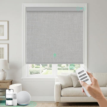 Blackout Smart Motorized Blinds with Remote, | Rechargeable Automatic Blinds, Work with Alexa Google via Hub
