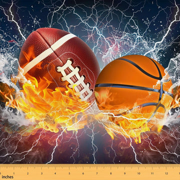 Basketball Fabric By The Yard, American Football Upholstery