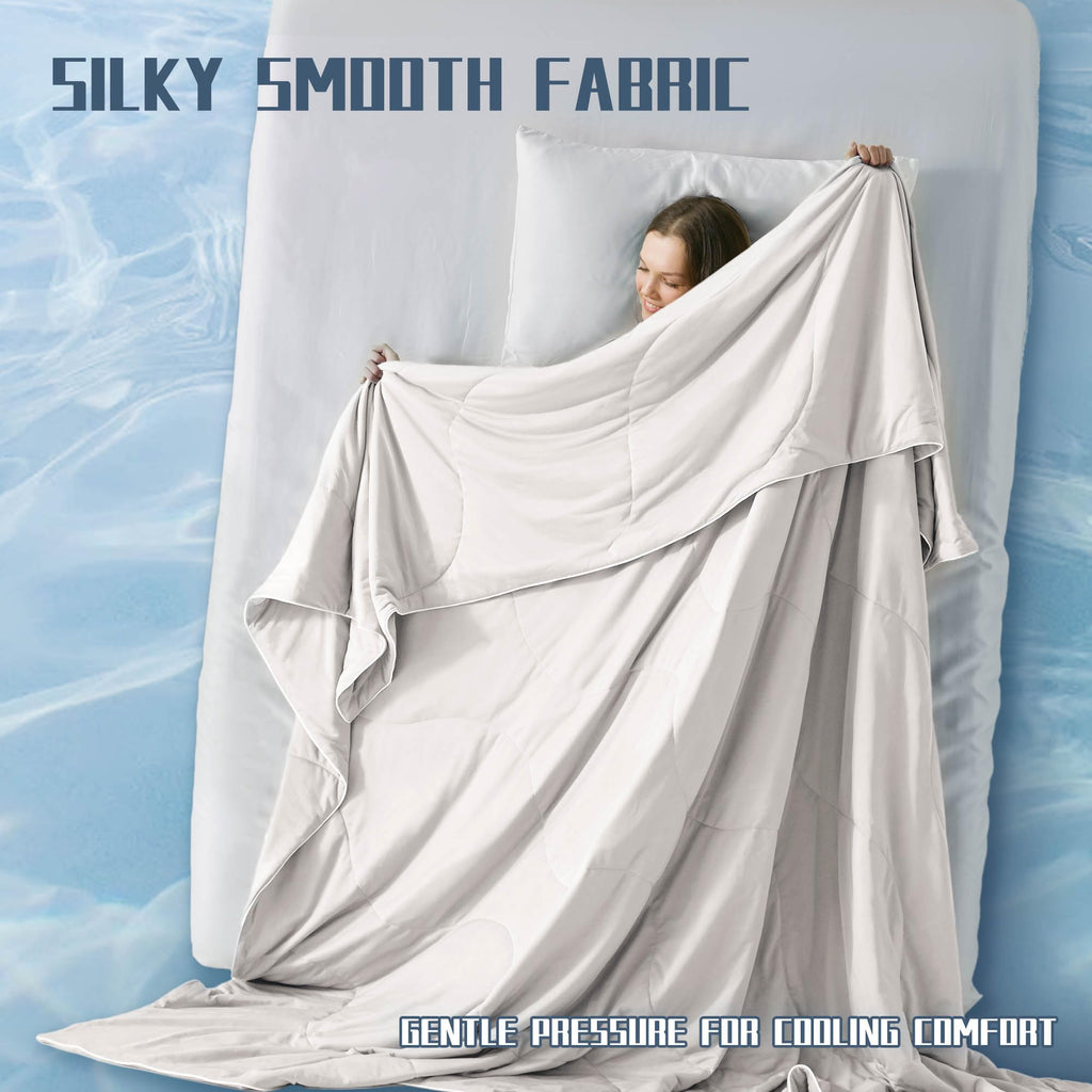 Cooling Comforter, White Cooling Blanket Twin Size, Cooling Duvet for Hot Sleeper, Breathable Summer Quilt