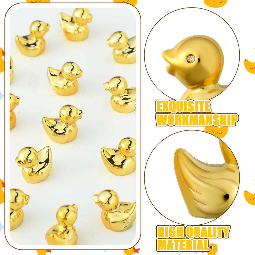 300 Pcs Mini Gold Duck Figurines Decor