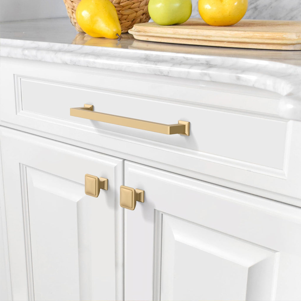 6 Pack Champagne Bronze Cabinet Pulls 6.3 Inch Hole Centers Kitchen Cabinet Handles Cabinet Hardware Kitchen Handles