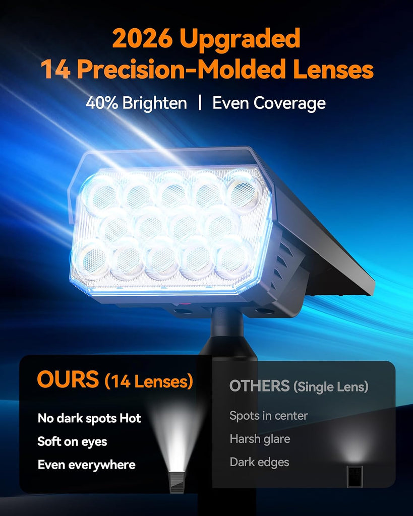 Solar Lights Outdoor Waterproof IP65, 56 LED 3 Lighting Modes Solar Spot Lights Outdoor, Solar Powered Landscape